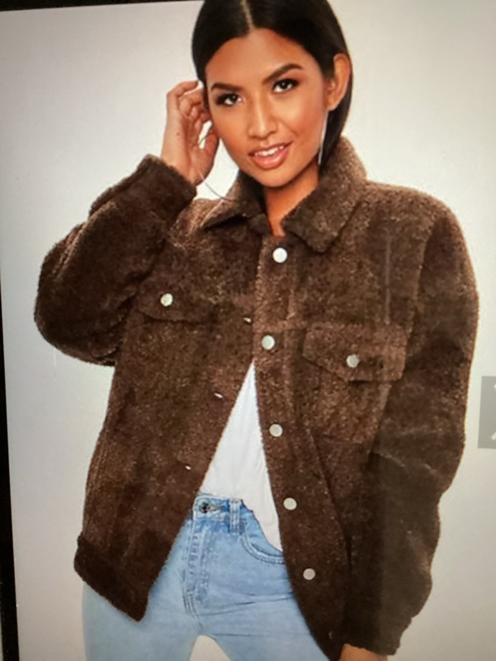 Missguided Brown Teddy Jacket VNPLC Fits 6-12 IMO